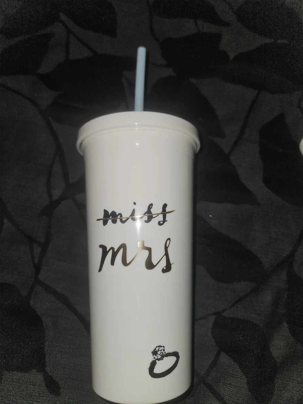 kate spade White 20 oz Insulated Tumbler with Gold 